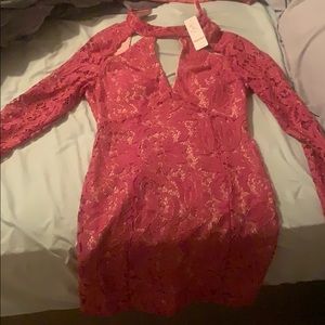 Pink lace dress